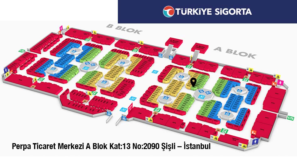 Türkiye Sigorta Acentesi Gökal Sigorta Perpa Kroki